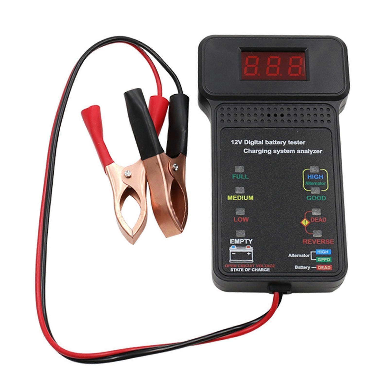 Charging System Analyser Battery Load Analyzer 12V Car Battery Tester Car-Charge Diagnostic Tool LED Battery Analyzer Multicolor