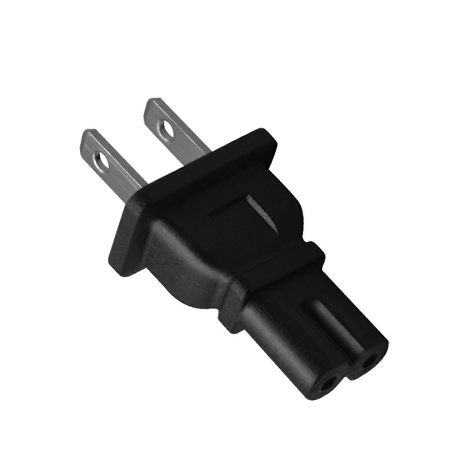 US 2 Pin to IEC320 C5/C7 Adapter, 2 Prong Laptop Power Plugs Converter