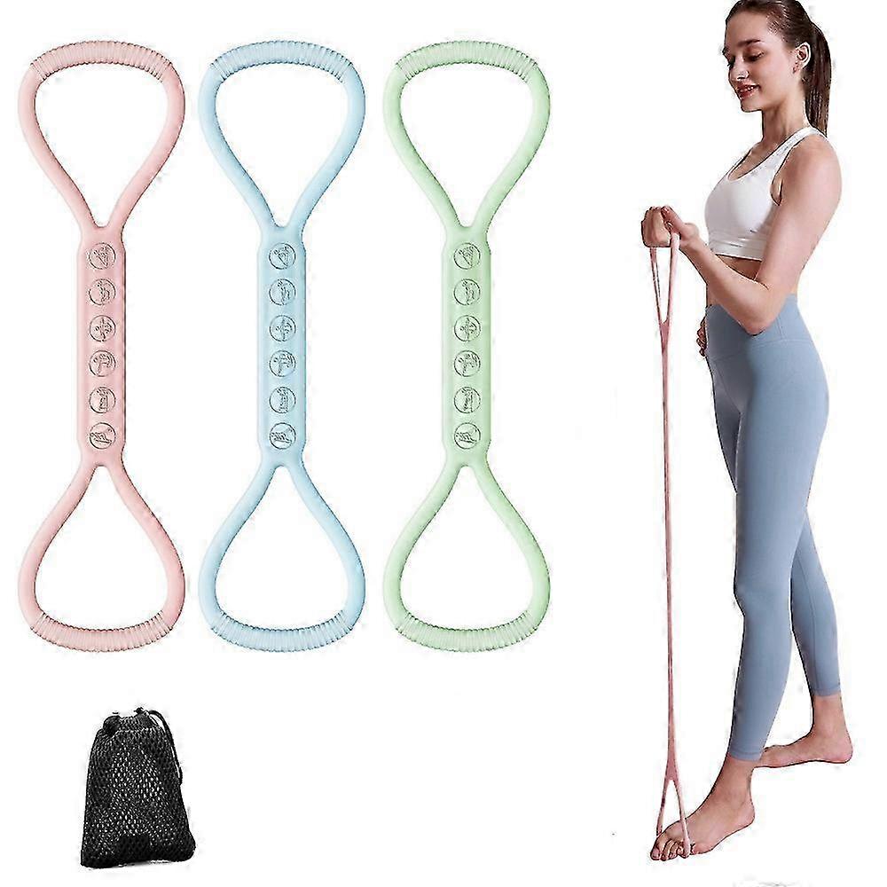 図8抵抗バンド - 3PCSアームショルダーバックワークアウト弾性フィットネスバンド