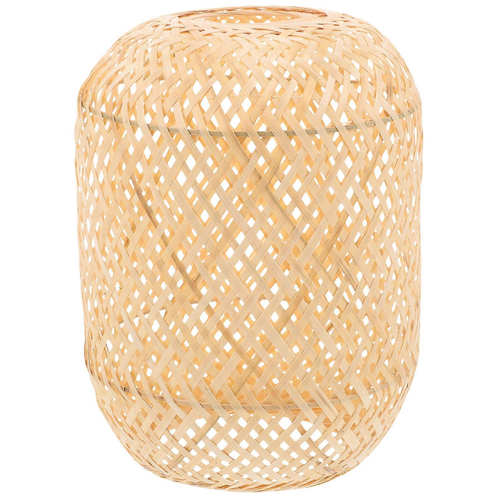 Rustic Woven Bamboo Lamp Shade Replacement Durable Light Softening Design for Bedroom Easy Installation
