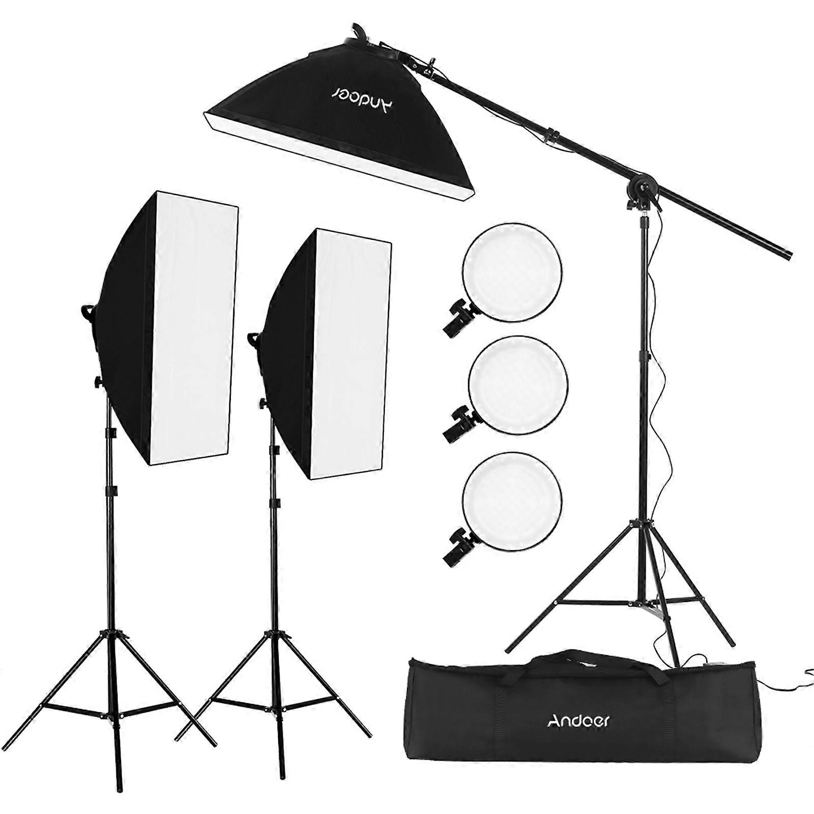 Illuminate Your Studio with the Andoer LED Softbox Light Kit - Adjustable Bi-Color Lighting
