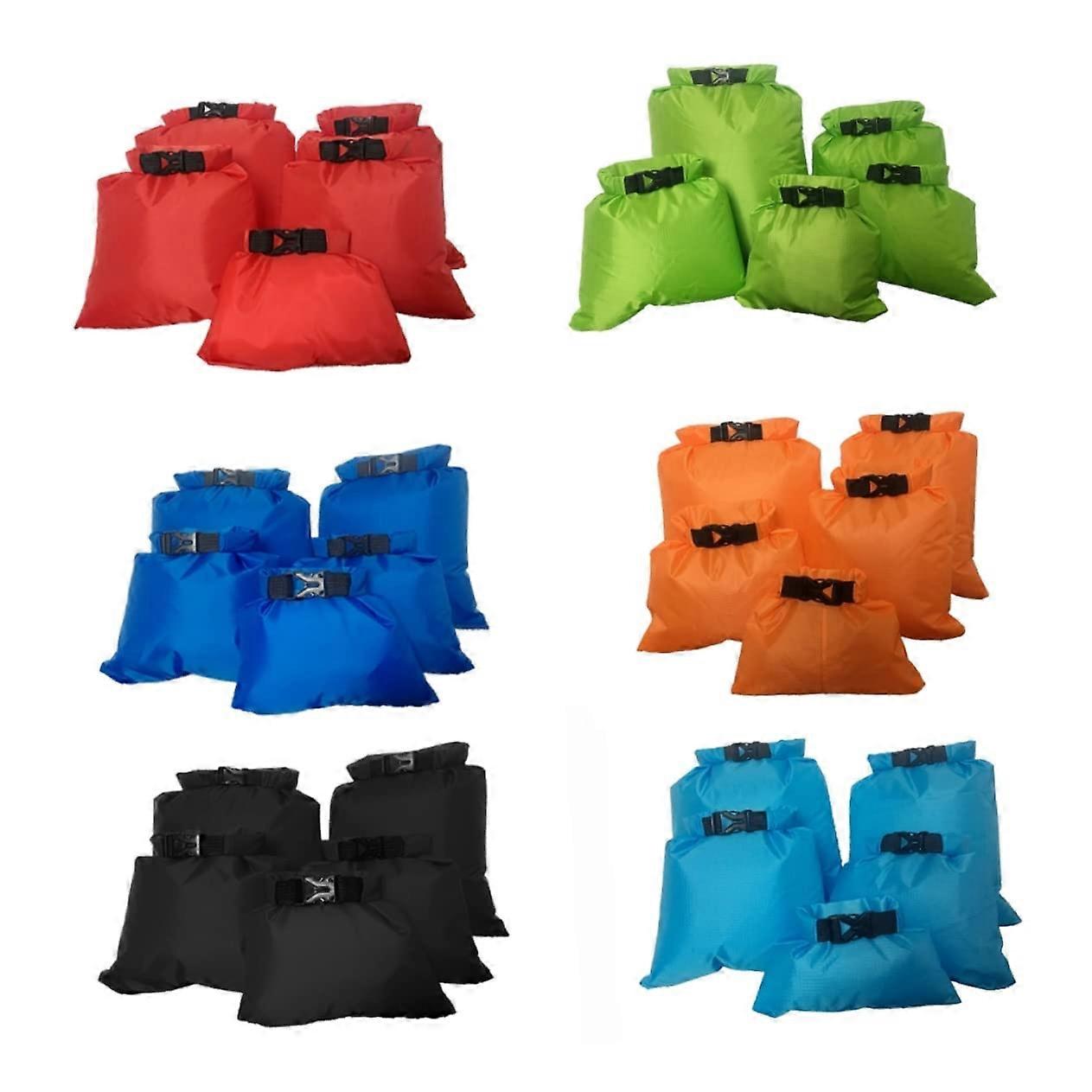 5-Piece Waterproof Travel Bag Set, Multi-Functional Dry Sacks for Rafting, Camping, Kayaking, Red Color, for Valuable Protection