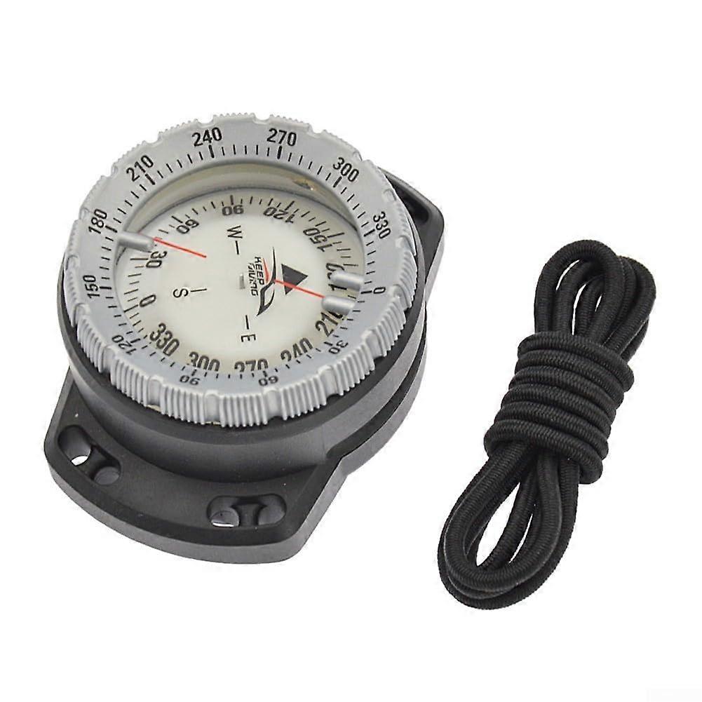 Light Diving Compass Measurement Device with Comfortable Waterproof Strap for Navigation - Gray Color
