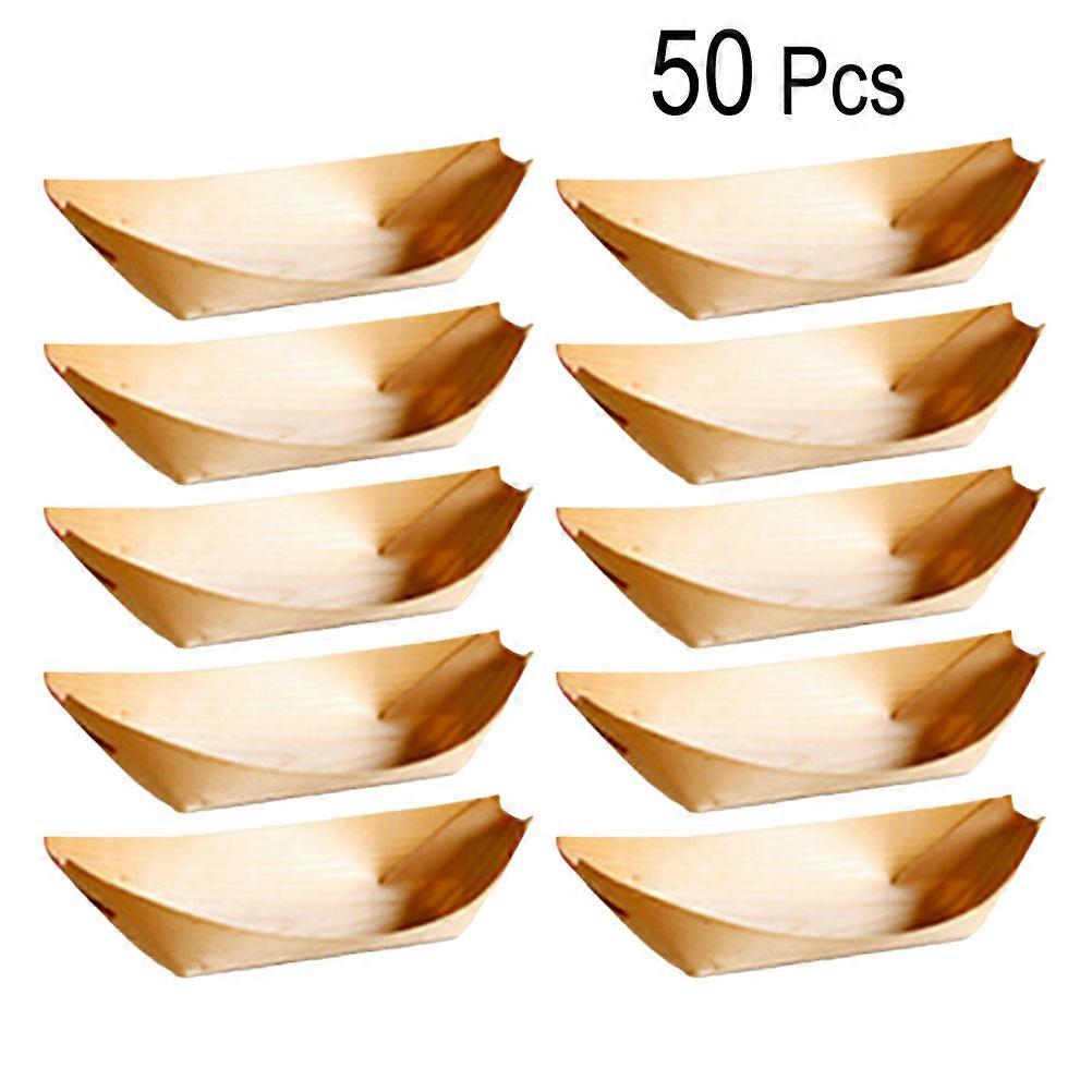 Natural Wood Serving Tray, Unique Boat Design for Food Presentation