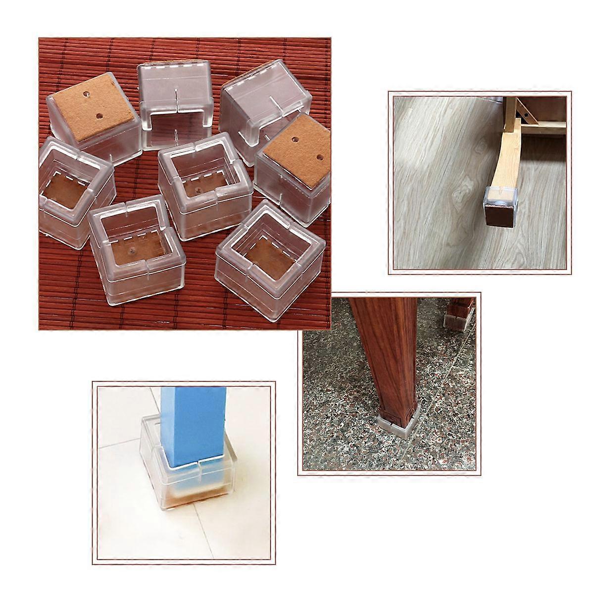 Brown Chair Feet Pads Noise Reduction 25-29mm Round Legs for Home Use 32Pcs