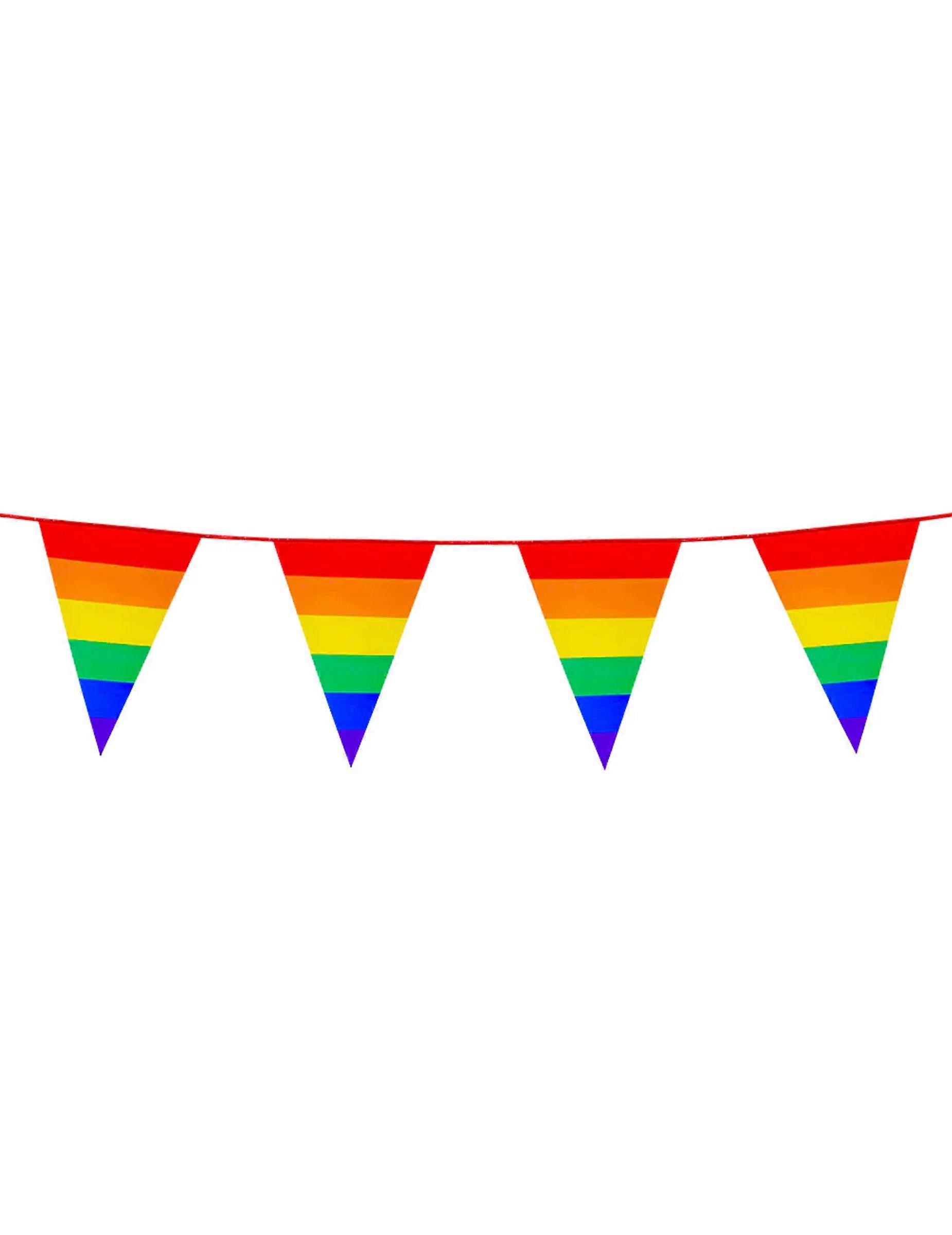 Rainbow pennant garland 10 m