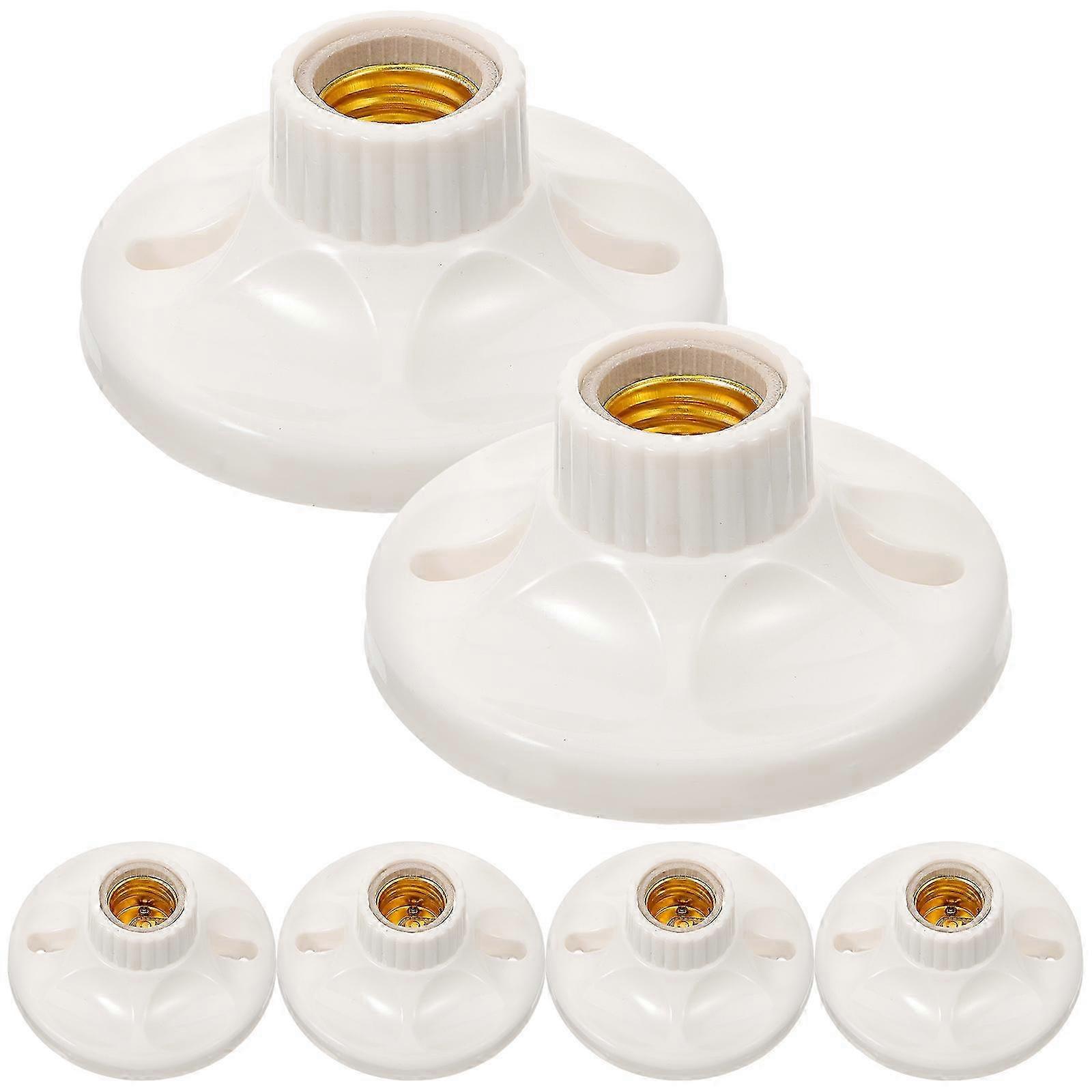 6pcs White E27 Lamp Sockets 11.5x11.5x4.9cm Light Bulb Holders