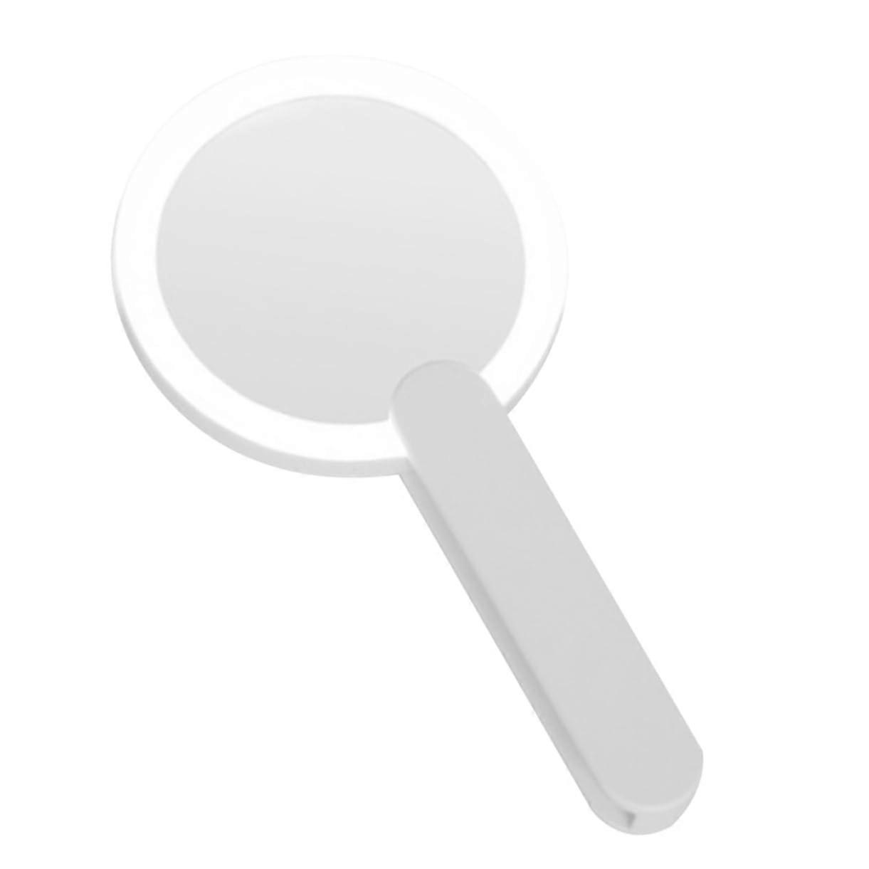 Handheld Makeup Mirror Round Compact Portable Lighted Mirror for Outdoor Cosmetics Travel Size with Adjustable Brightness