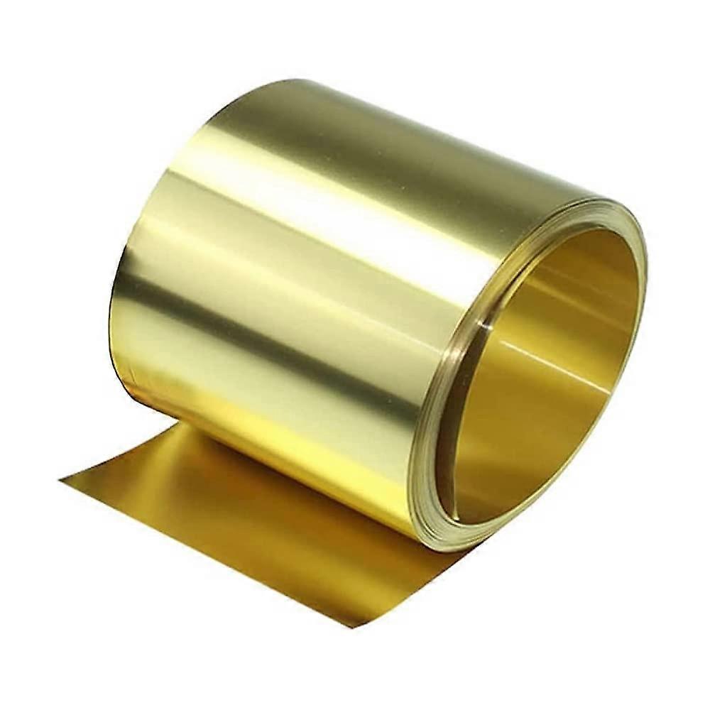 H62 Brass Metal Foil Sheet Roll, 1m Length, 200mm Width, Thickness 0.1-0.4mm for DIY Metalworking Projects