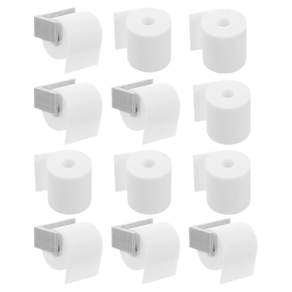 Mini Dollhouse Tissue Paper Holder Realistic Bathroom Accessory for Dollhouse Decor, Easy to Assemble