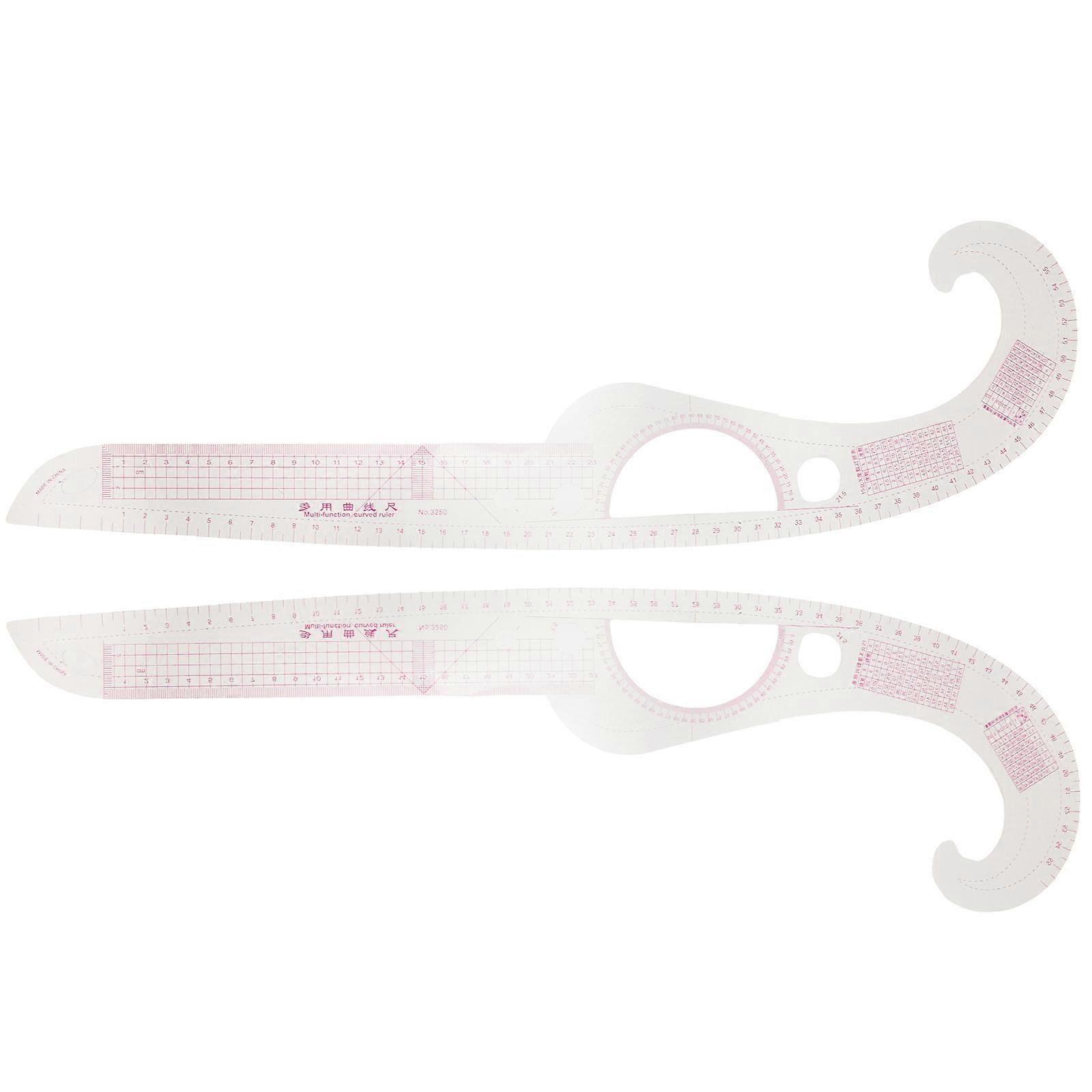 Tailor Sewing Ruler Multifunctional For Sewing Projects Personal Use Cutting Measuring Plastic 2Pcs