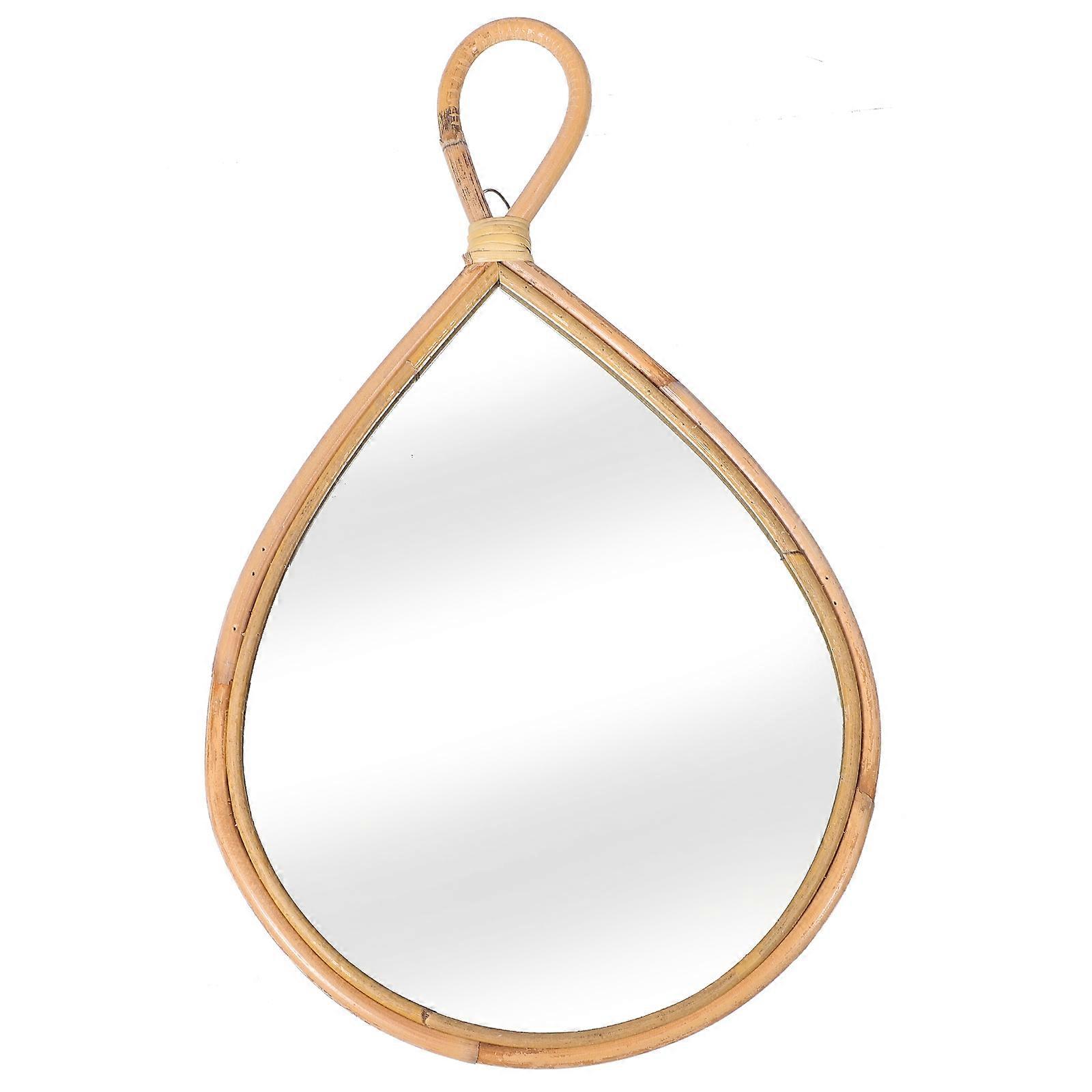 Decorative Woven Mirror Bathroom Wooden Multi Color Versatile Placement for Home Use