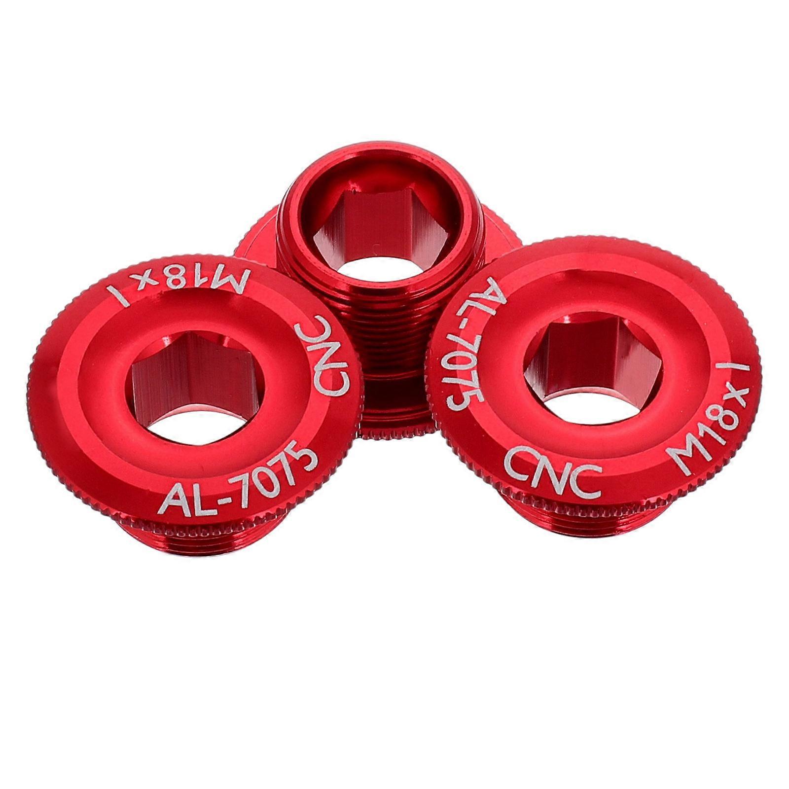 Crank Arm Screw Prevent Loosening Long-distance Cycling Efficiency Fixed Gear Riding Red 3Set
