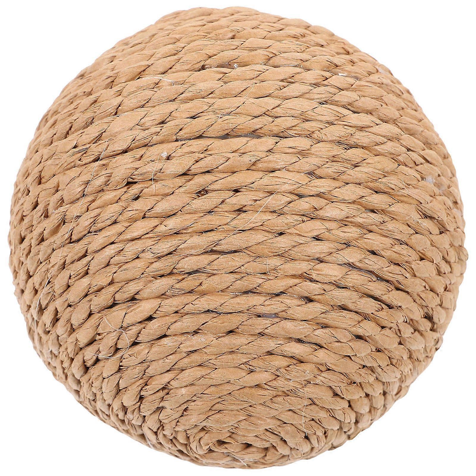 Cat Scratching Ball Toy Round Shape Stimulating Cat Toys Rope Material 1Pack