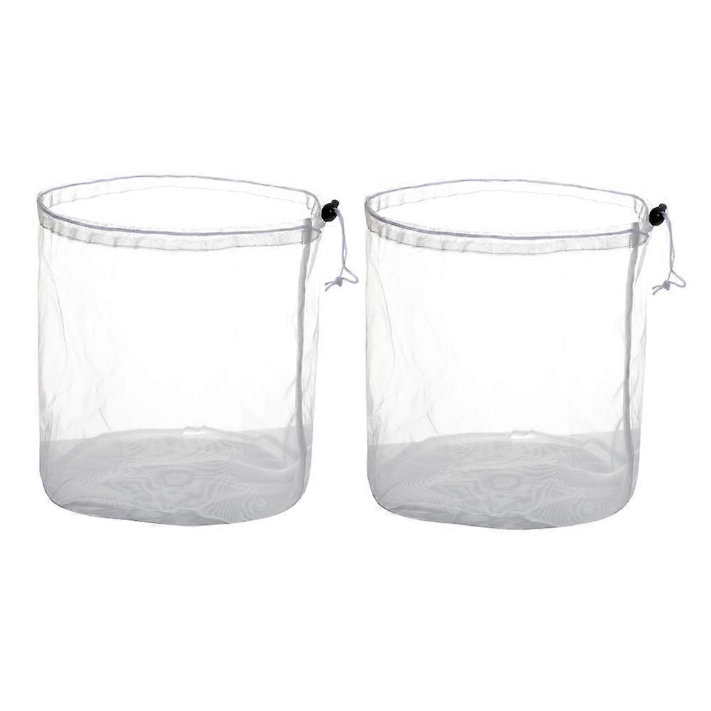 Drawstring Mesh Bag Laundry Use For Swimming Gear 2Pcs Net Cloth Material