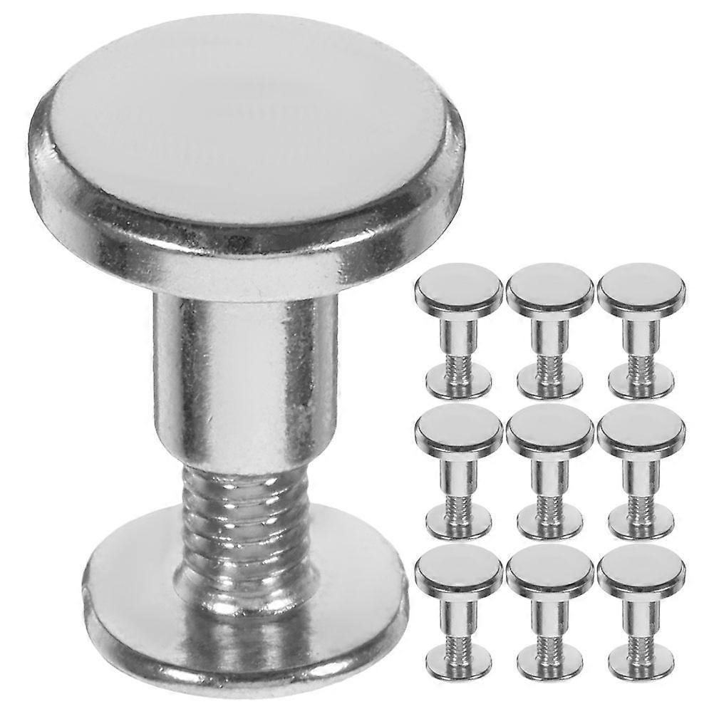 Rivets Screw Round Rivets Punk Studs Diy For Beginners Fashion Enthusiasts Silver 0.95X0.95X0.80cm Corrosion Resistant 10Pcs
