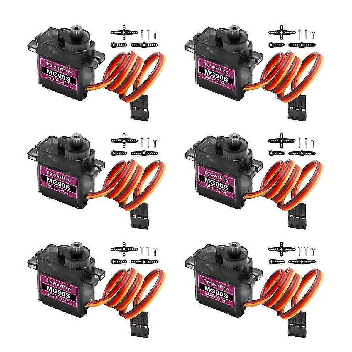 Micro-Type Servo Motor Kit 6 Pcs -Servo Metal Gear Micro-Type Servo for RC Helicopter/Car/BoatAs Shown SZRH A-M