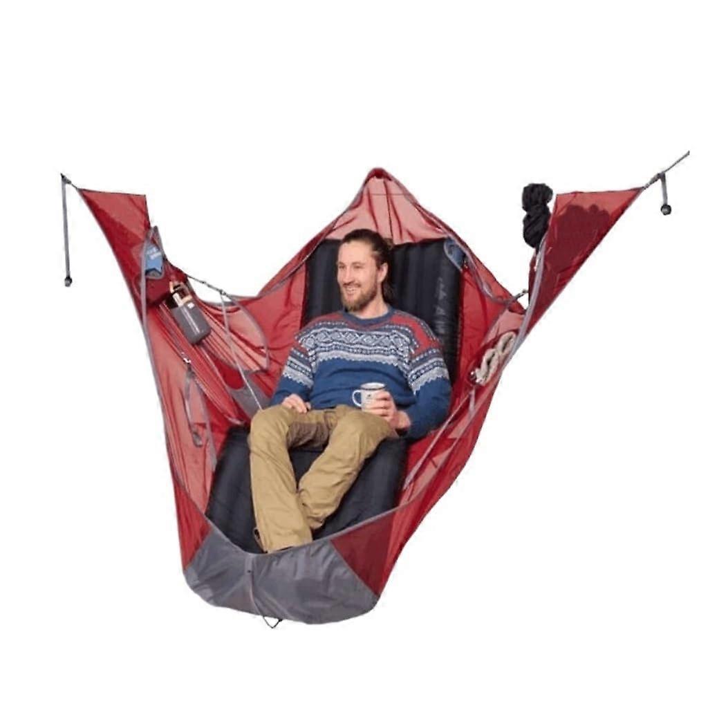 Hammock, Outdoor Camping Tree Tent Chair, Outdoor Survival Hammock Ideal for Camping Hiking (Red) 210x70 Red Ref: 1486