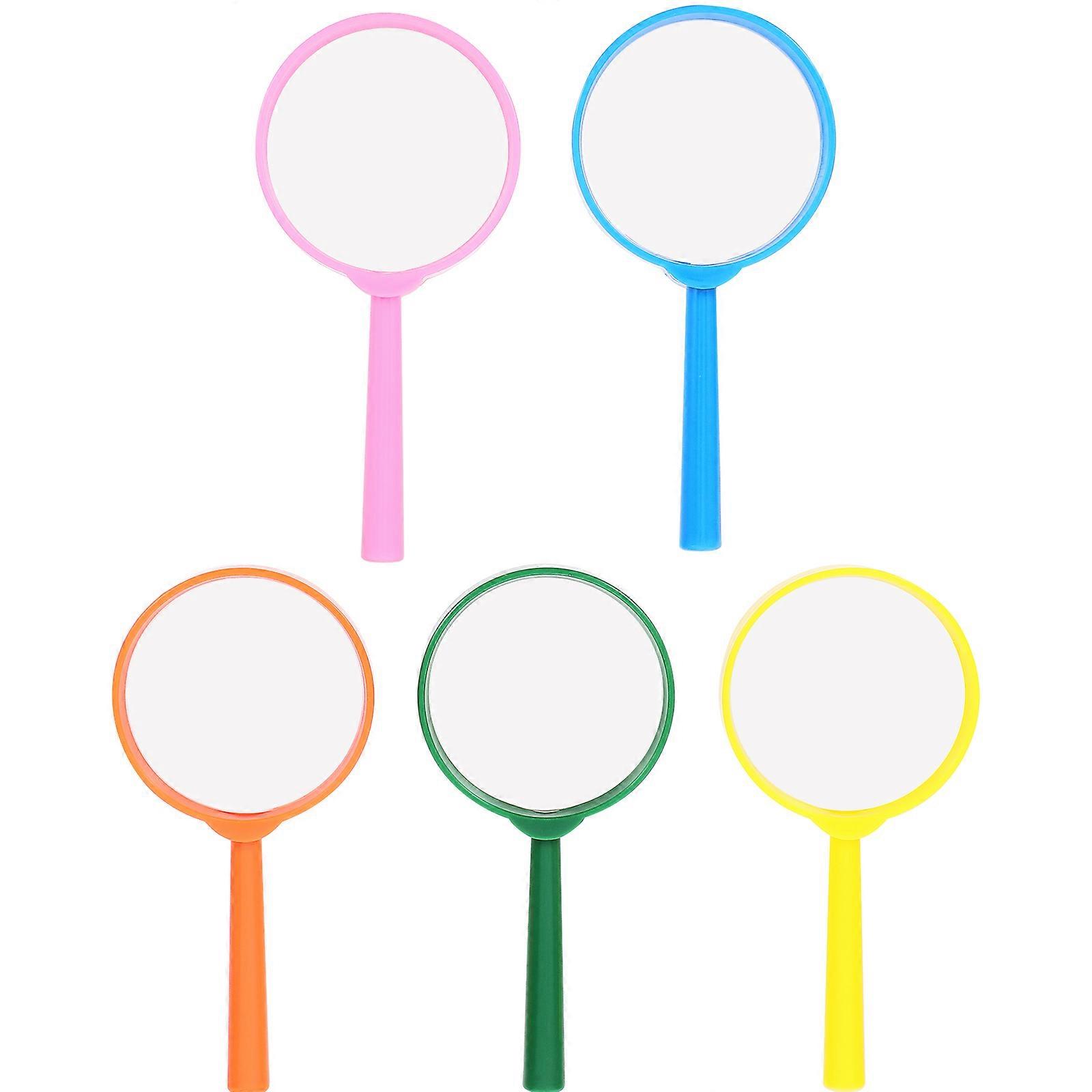 Kids Magnifying Glass Mini Handheld Magnifier 60mm Outdoor Exploration Tool 3X Magnification Children Learning Insect Flower Observation 5Pcs