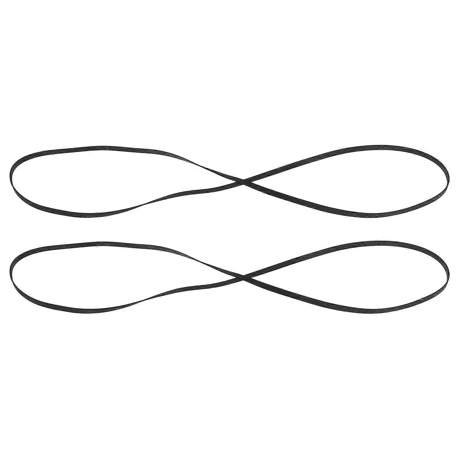 Turntable Belt Replacement Record Player Belt Stable Rotation Speed For Vinyl Playback Black 2Pcs