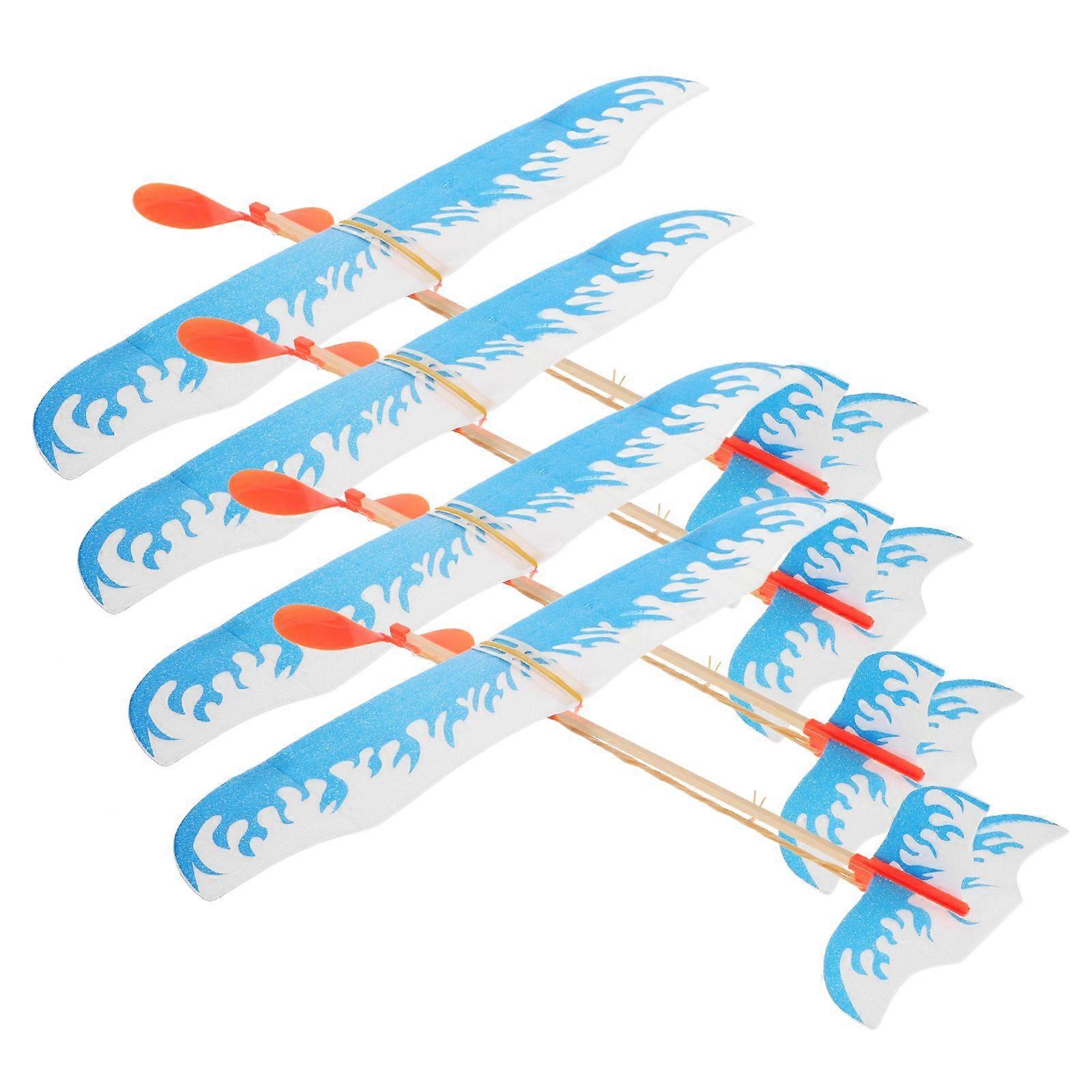 4PCS دي المطاط الفرقة بالطاقة الطائرات الشراعية طائرة بلاستيكية طائرة في الهواء الطلق الرياضة تحلق DIY ألعاب يدوية للأطفال