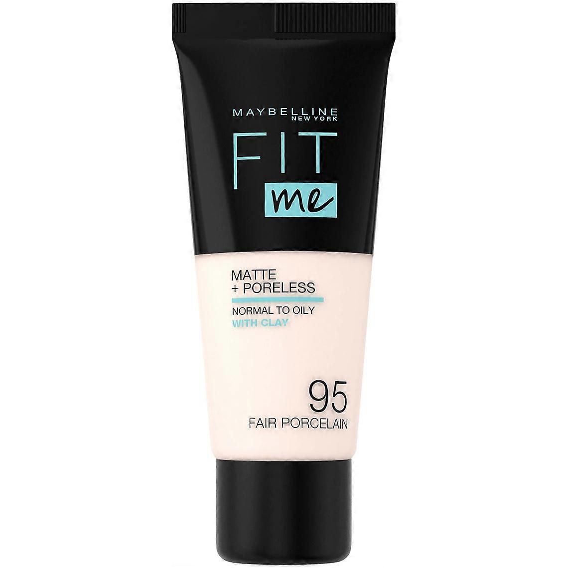 Maybelline, Fit Me Matte + Poreless, מייקאפ נוזלי, 95, פורצלן בהיר, 30 מ"ל