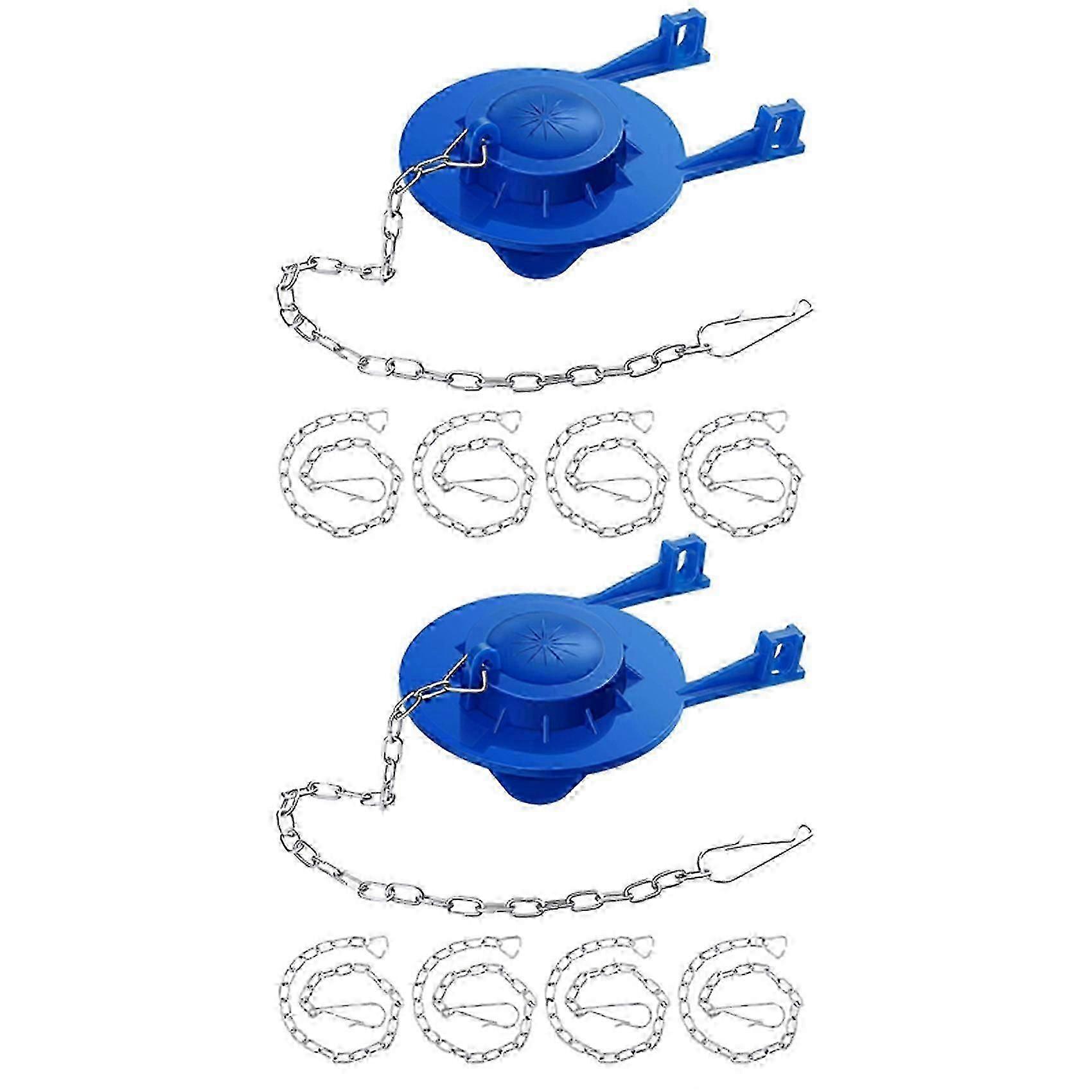 2X Toilet Flappers Replacement Universal Rubber Toilet Bowl Flapper with 8 Pcs Flapper Chains Repla