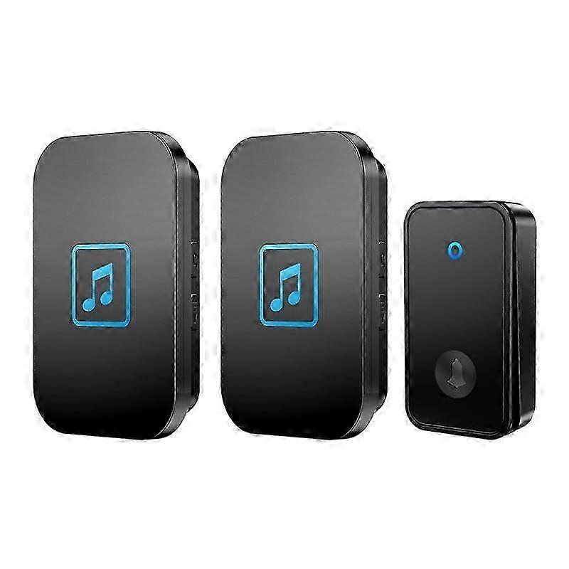 Self-Powered Smart Wireless Doorbell Set with Transmitter and 2 Receivers, Compatible with Various Brands