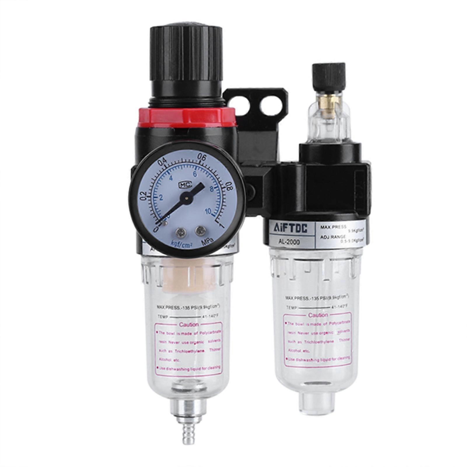 1/4'' Air Filter Regulator Lubricator Water Pressure Compressor Moisture Trap Oil Separator