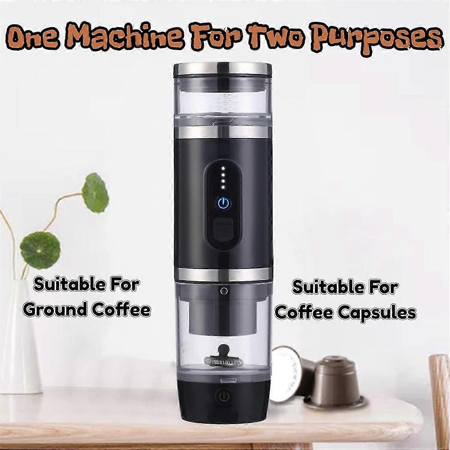 Portable Espresso Maker USB Charging Travel Espresso Maker Wiht Milk Frother for Travel Camping RV H