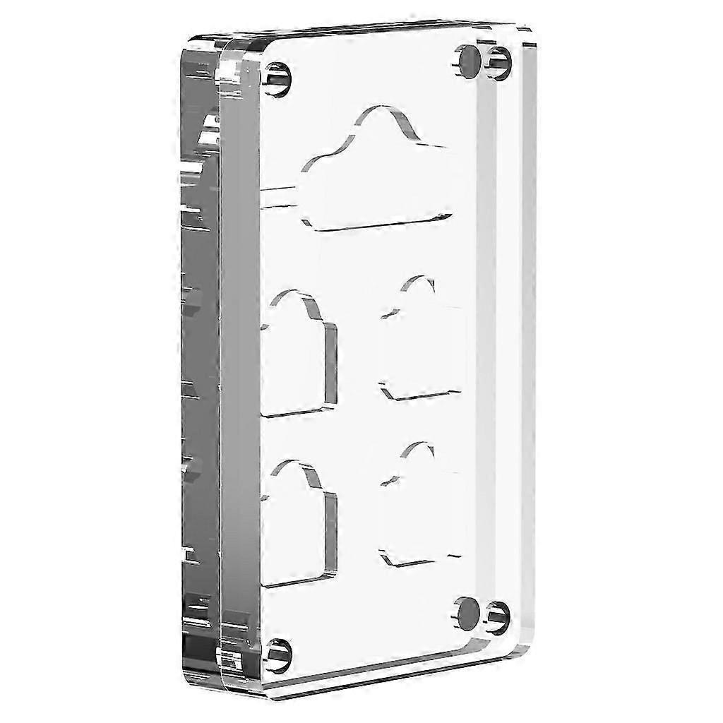 Micro SIM Card Storage Box 6 Slots Transparent Acrylic Magnetic Ejector Pin Organizer