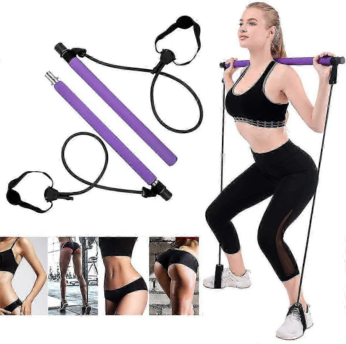 Portable Pilates Bar Kit with Exercise Resistance Band