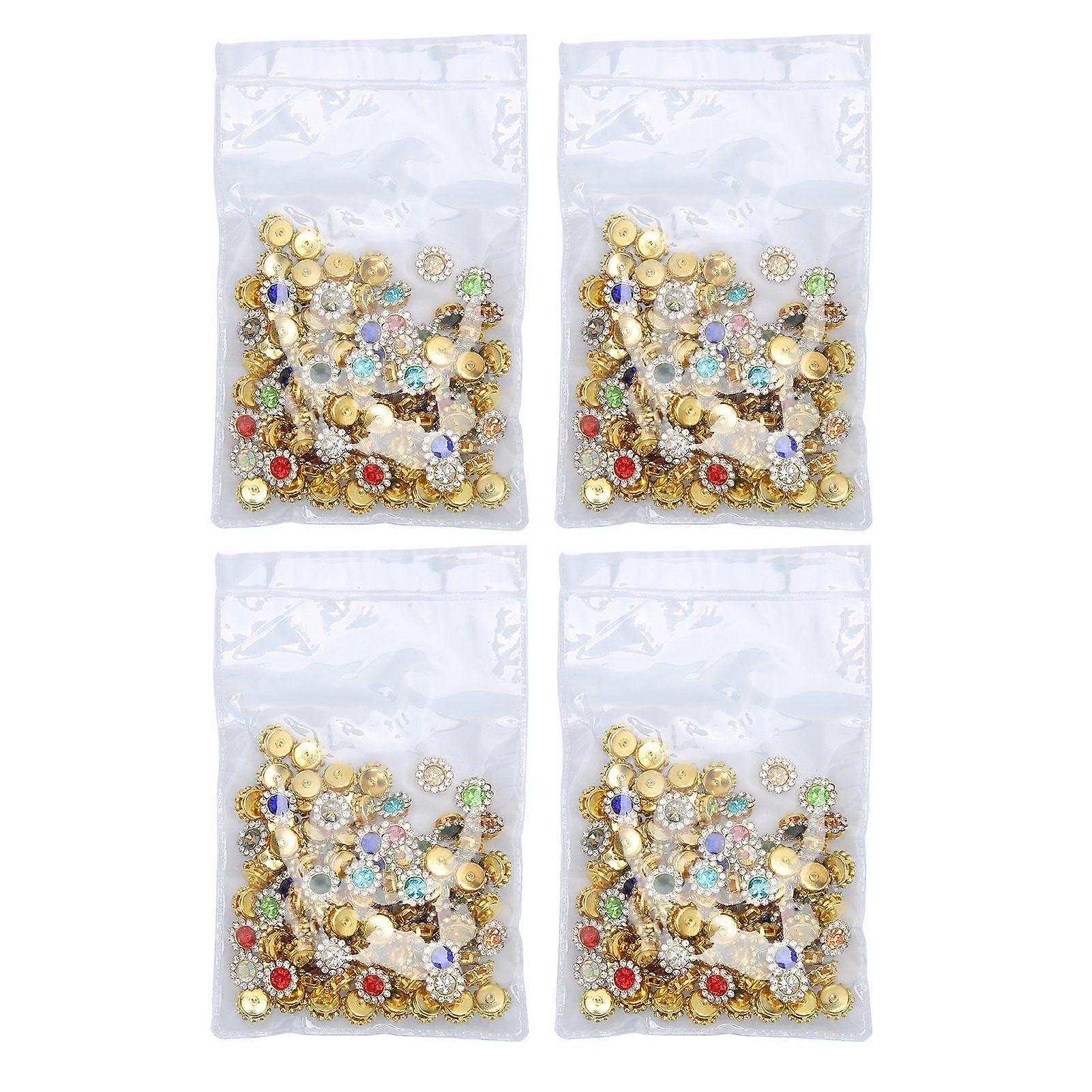 2025 Latest Model 400Pcs Rhinestone Buttons Assorted Color Bright Sturdy