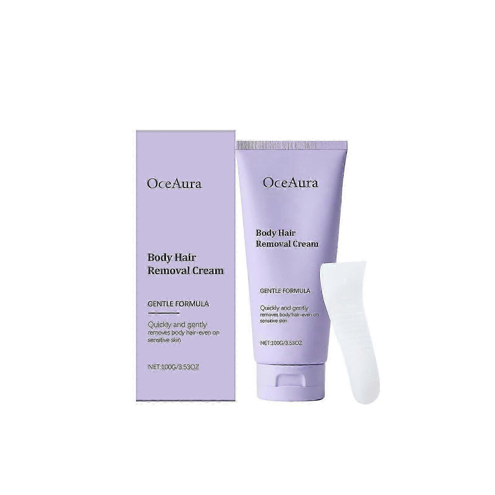 קרם להסרת שיער גוף עם אפליקטור מרית, פורמולה עדינה, בטוח לרגישות, הסרת שיער לשני המינים וקרם טיפוח העור