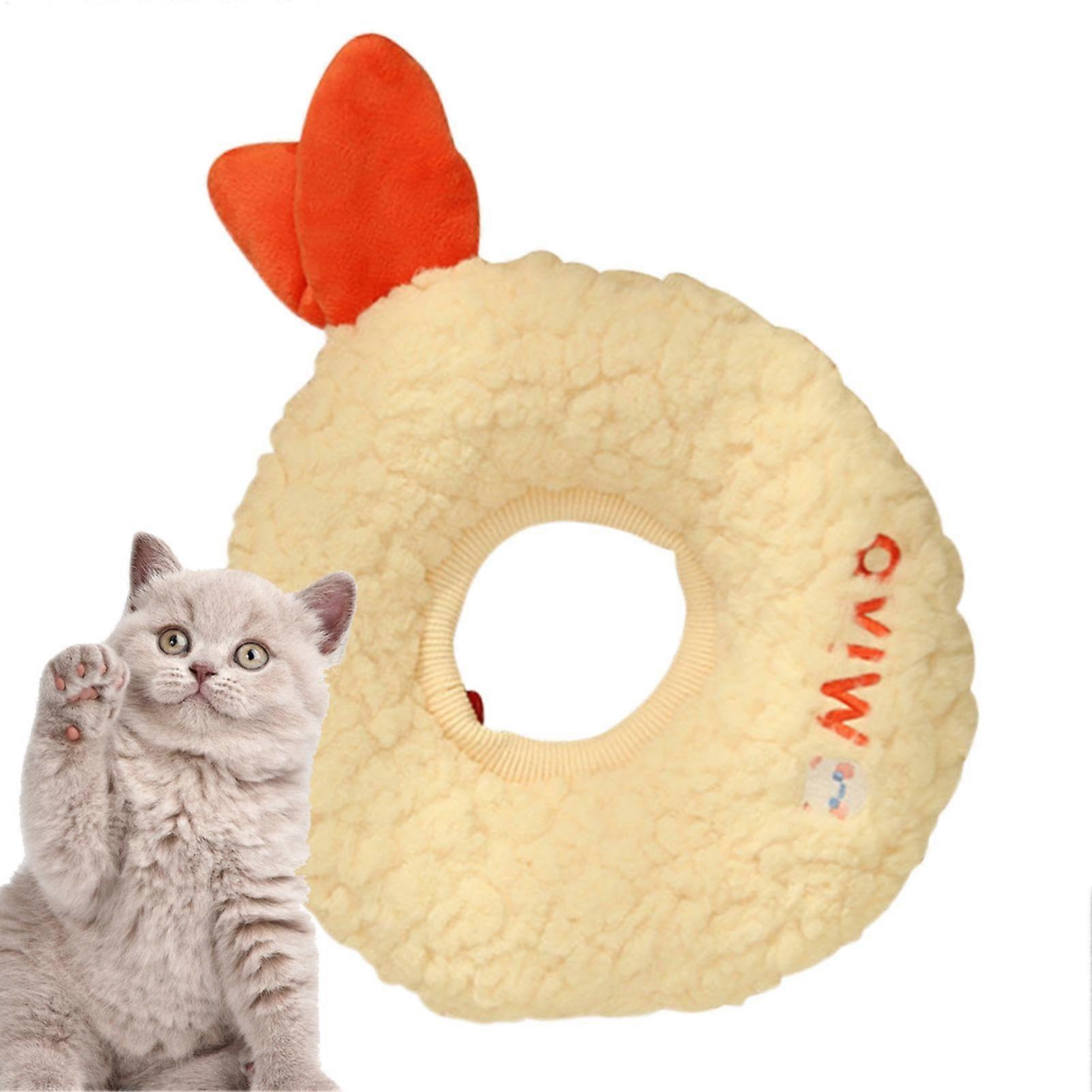 Pet cone for cats – Plush tempura taiyaki antilick recovery collar