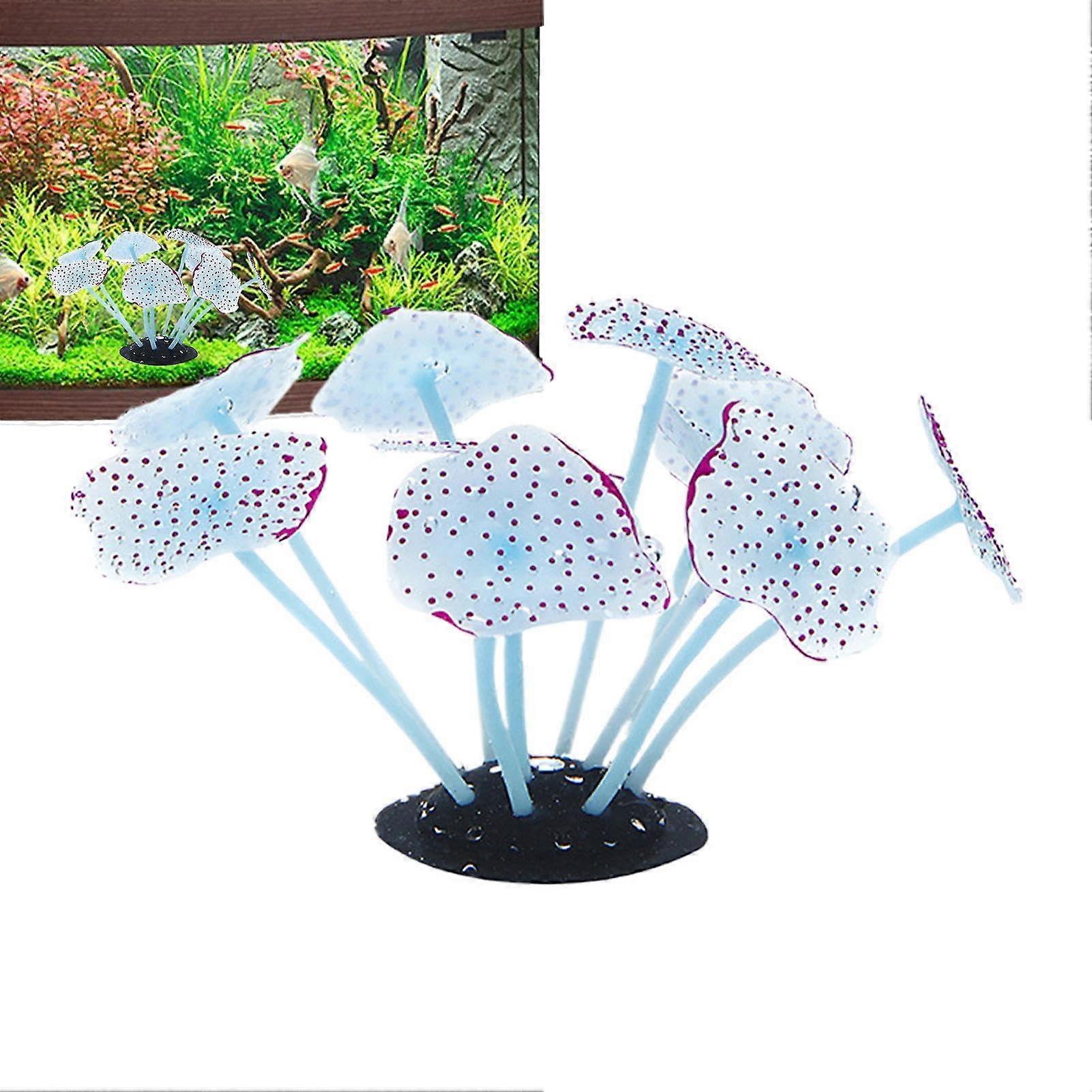 Silicone coral for fish tank, glowing artificial coral, luminous effect, vibrant blue