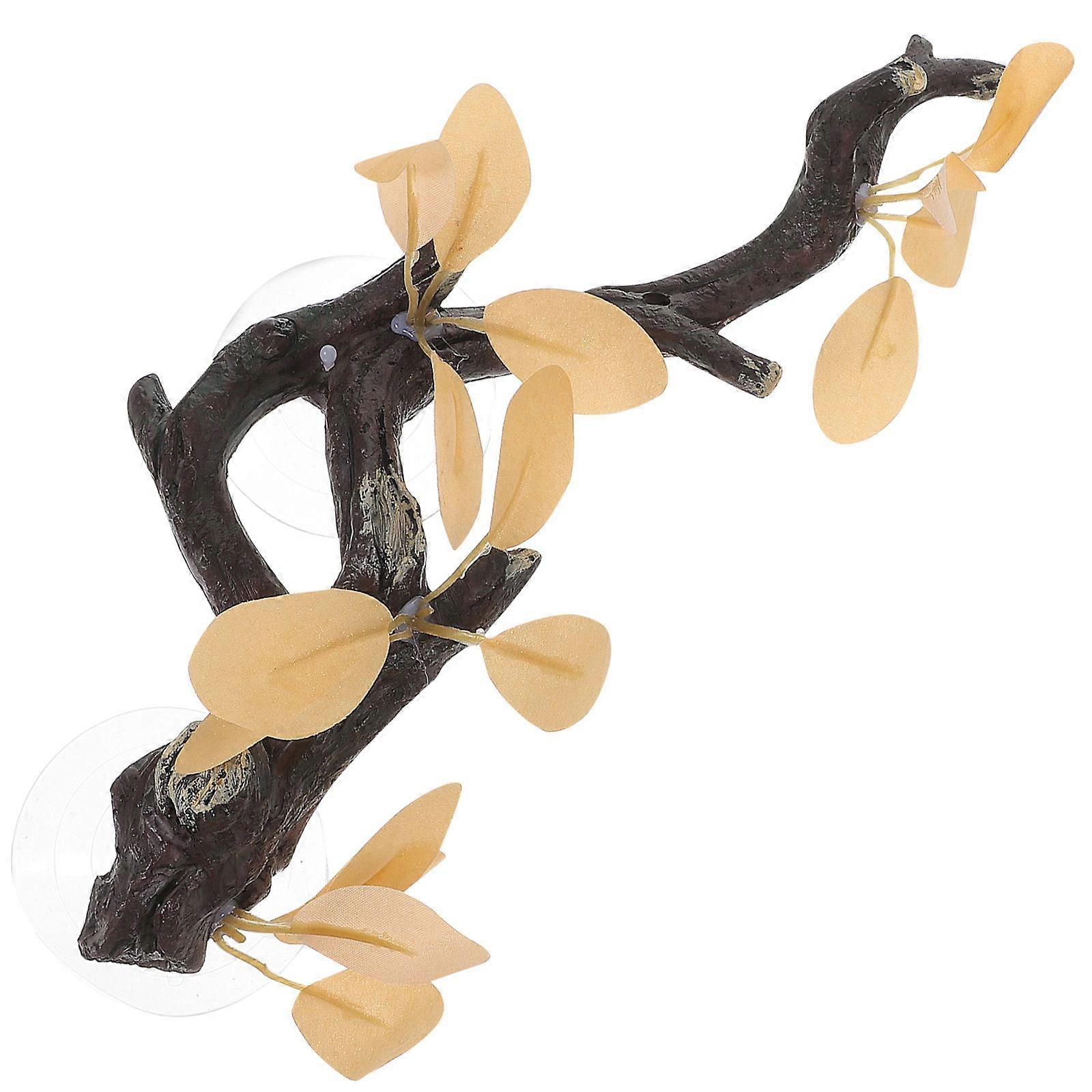 Realistic Resin Reptile Tree Branch Decor for Terrariums – Lightweight, Durable Landscape Ornament for Bearded Dragons and Habitat Enhancement