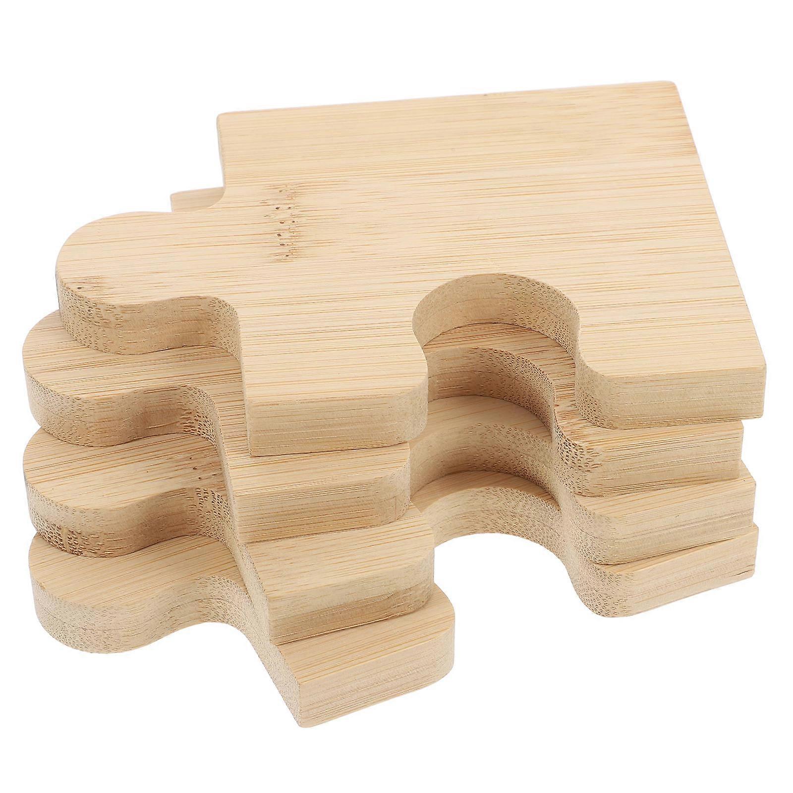Puzzle Combination Wooden Coasters Unique Design Hot Pads For Table Home Office Use 4Pcs