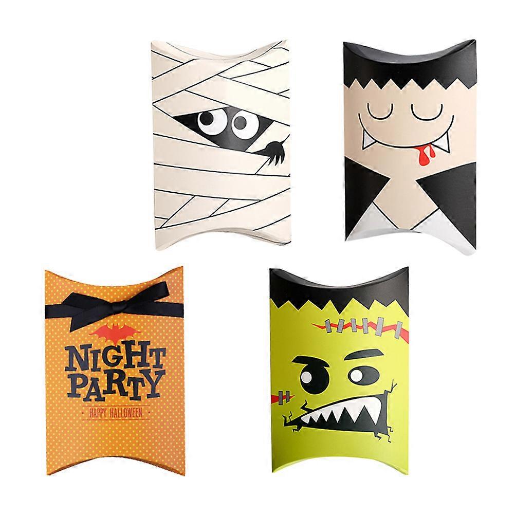 Halloween Party Favor Pack Assorted Color Paper Material Pillow Shaped Halloween Design For Cookie Storage 40Pcs Per Set