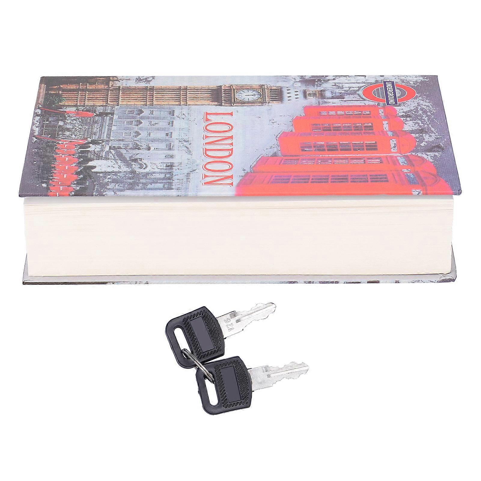 Simulation Book Security Locking Box Cash Coin Money Storage Safe Case with Keys