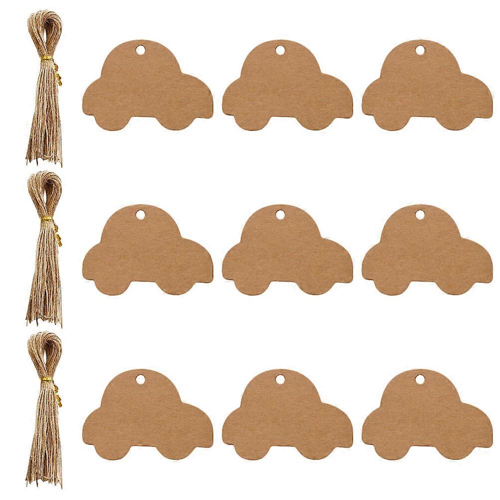 Car Shaped Paper Tags Diy Craft Project Kraft Hanging Labels 6X5X0.05CM Blank 1Set