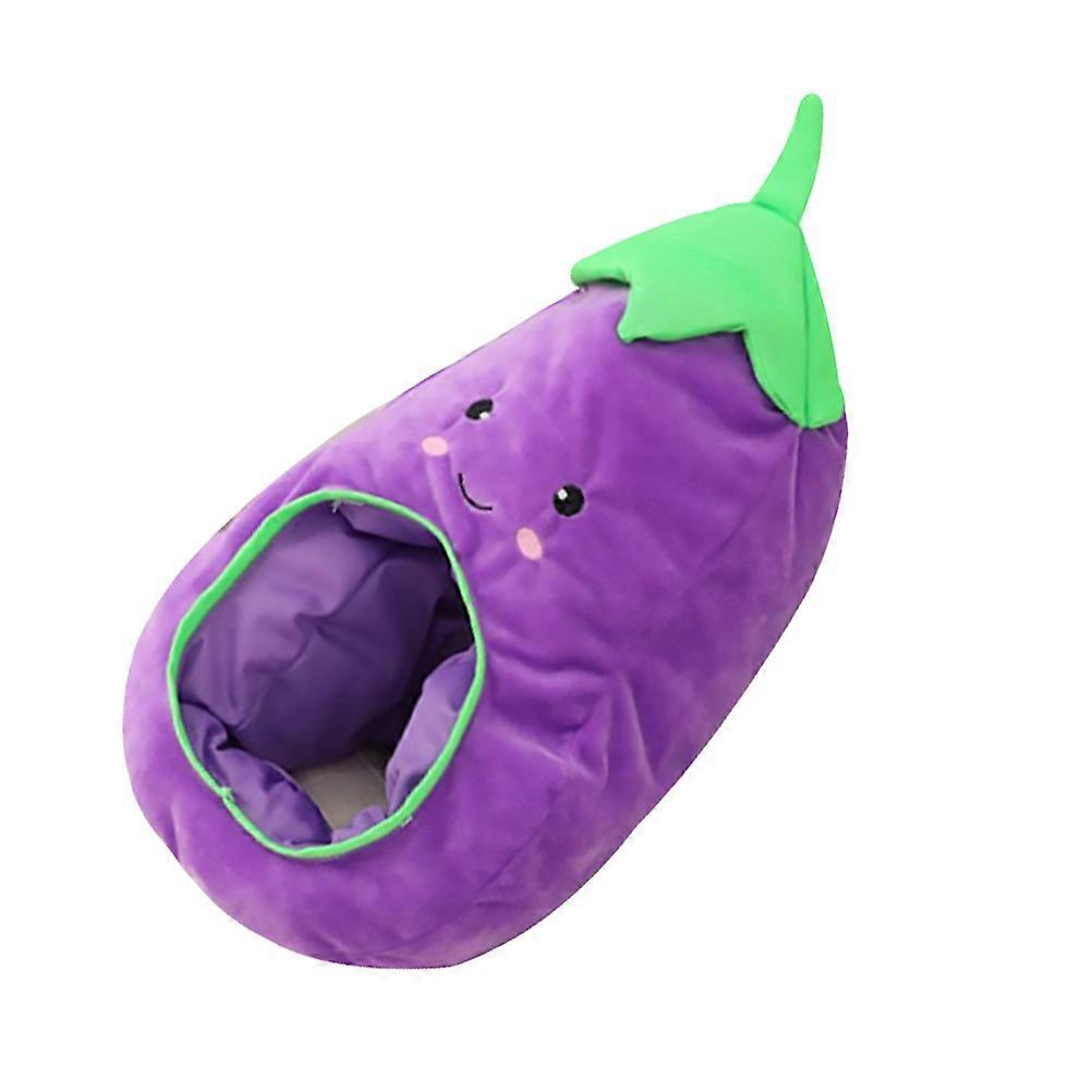 Plush Eggplant Hood Fun Cartoon Hat for Carnival Party Costume, Warm Winter Accessory, Eye Catching Photo Prop & Unique Decor