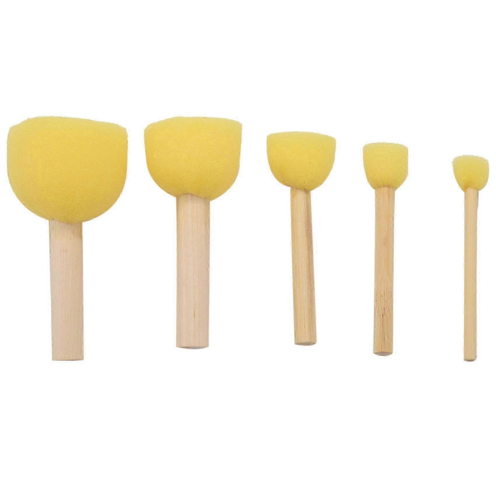 Pack of 30 Round Foam Sponge Paint Brush Set - Value Pack with 5 Sizes - Great for Crafting