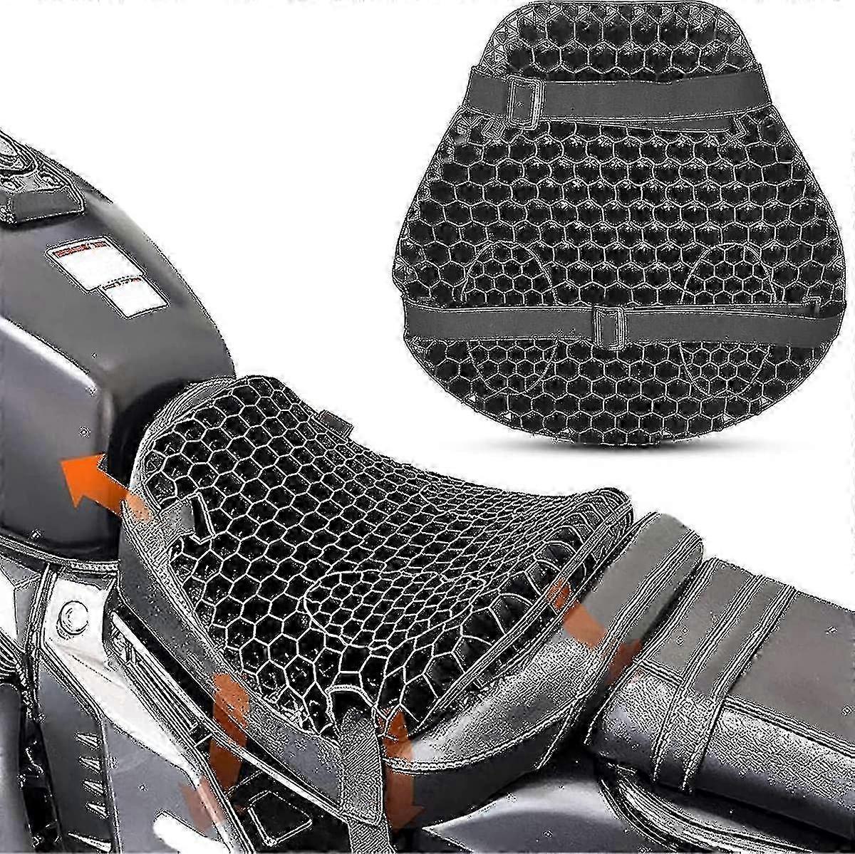 Breathable and waterproof motorcycle seat pad with honeycomb mesh
