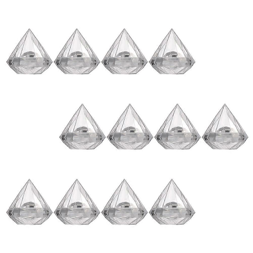 Masteelf 12pcs Diamond Shape Transparent Candy Storage Boxes Decorative Candy Holders
