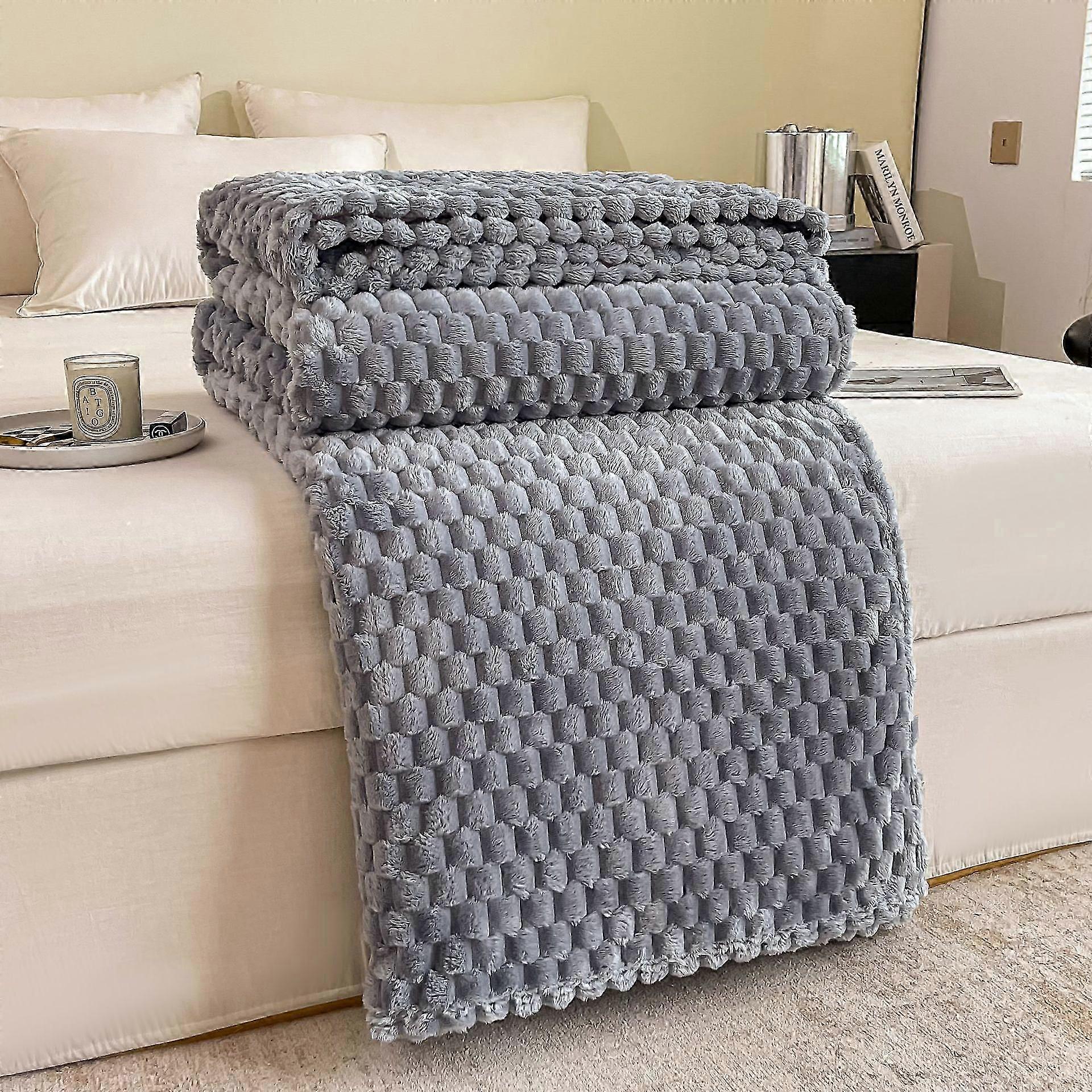 Home Fleece Throw Blanket for Couch or Bed,Cozy Soft Fuzzy Flannel Blanket