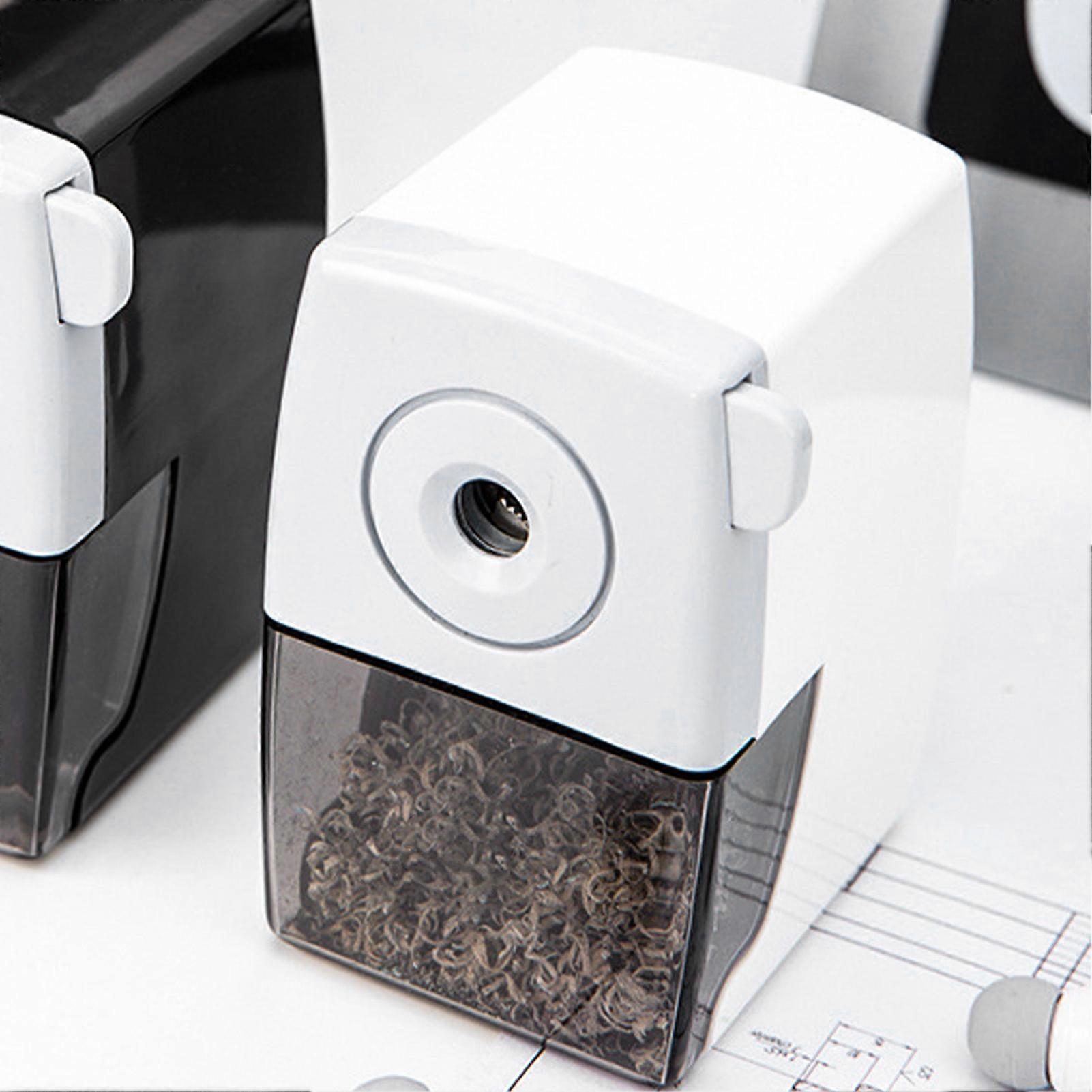 Pencil Sharpener Cute Shape Manual Handcrank Portable Compact Handheld Sharpener Stationery for Student White