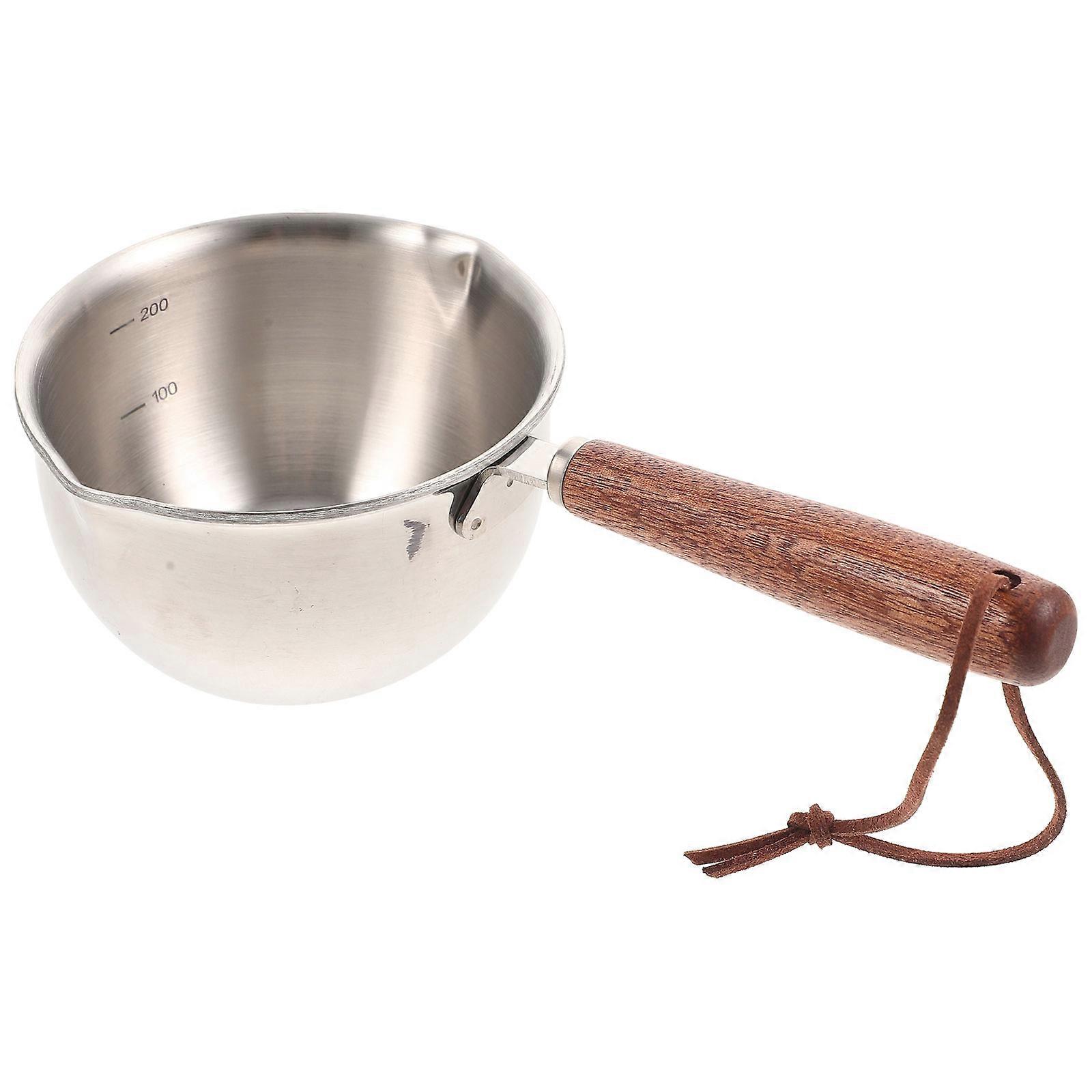 Stainless Steel Small Saucepan with Double Sided Pouring Lips, Ergonomic Handle for Easy Use, Ideal for Milk, Butter, and Oil