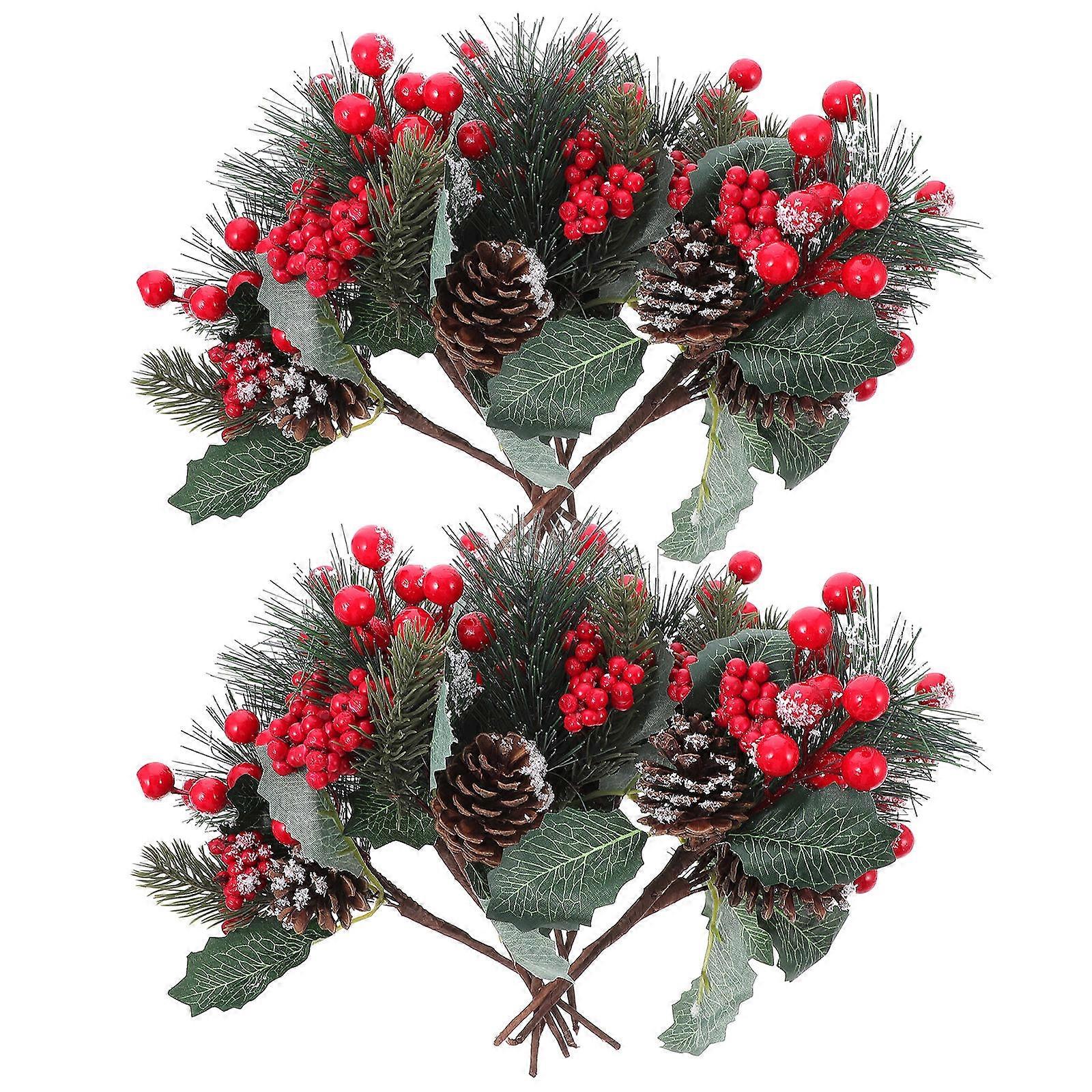 Faux Pine Cones Branches for Christmas Tree Decoration 8Pcs Pack