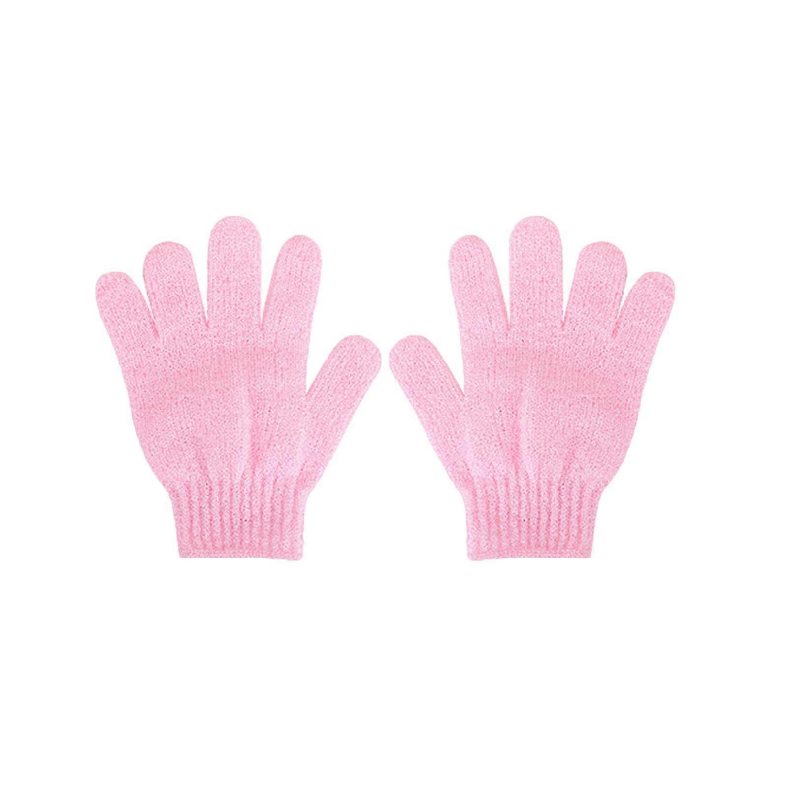 Bath Towel And Bath Tools Set With Long Gloves Black And Pink One Size
